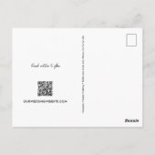 Minimale één foto moderne QR-code trouwwebsite Briefkaart (Achterkant)