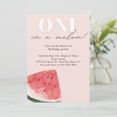 Minimale Een in een Melon Verjaardag uitnodiging (Staand voorkant)