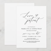 Minimale Eenvoud, Liefde is geduldig, bruiloft uit Kaart (Voorkant / Achterkant)