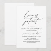 Minimale Eenvoud, Liefde is geduldig, bruiloft uit Kaart (Voorkant / Achterkant)