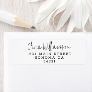 Minimale Eenvoudig Manuscript Modern Adres van de  Etiket