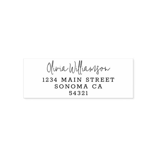 Minimale Eenvoudig Manuscript Modern Adres van de  Zelfinktende Stempel (Design)