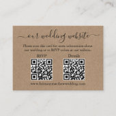 Minimale Eenvoudige 2 QR Kraft Wedding RSVP - Gege Informatiekaartje (Voorkant)