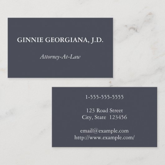 Minimale & eenvoudige advocaat-bij-wet Visitekaart Visitekaartje (Voorkant / Achterkant)