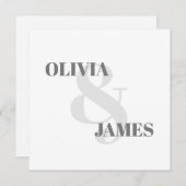 Minimale Eenvoudige Ampersand Typografie Grijs Bru Save The Date (Voorkant / Achterkant)