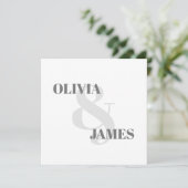 Minimale Eenvoudige Ampersand Typografie Grijs Bru Save The Date (Staand voorkant)