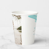 Minimale eenvoudige aqua-inktlijnbruiloft papieren bekers (Rechts)