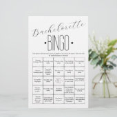 Minimale Eenvoudige Bachelorette Bingo Game (Staand voorkant)