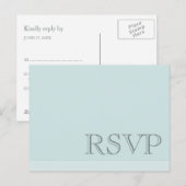 Minimale Eenvoudige Basis Blauw Grijs RSVP Uitnodiging Briefkaart (Voorkant / Achterkant)