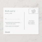 Minimale Eenvoudige Basis Blauw Grijs RSVP Uitnodiging Briefkaart (Achterkant)