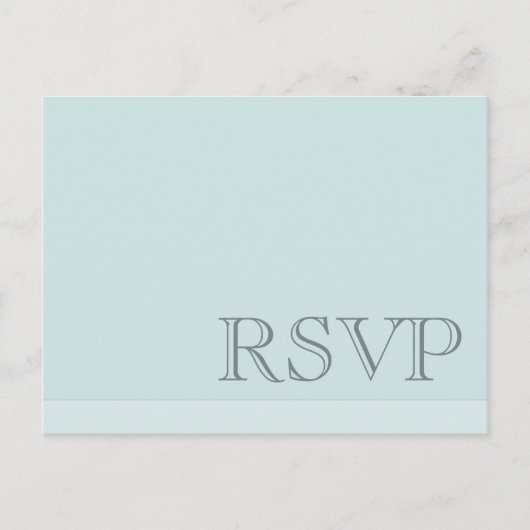 Minimale Eenvoudige Basis Blauw Grijs RSVP Uitnodiging Briefkaart (Voorkant)