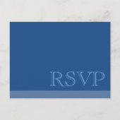 Minimale Eenvoudige Basis Blauwe RSVP Uitnodiging Briefkaart (Voorkant)