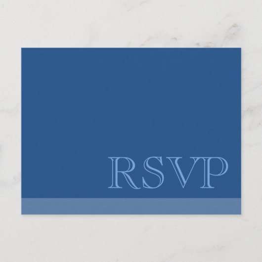 Minimale Eenvoudige Basis Blauwe RSVP Uitnodiging Briefkaart (Voorkant)