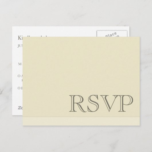 Minimale eenvoudige basis neutrale RSVP Uitnodiging Briefkaart (Voorkant / Achterkant)
