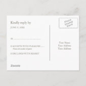 Minimale eenvoudige basis neutrale RSVP Uitnodiging Briefkaart (Achterkant)