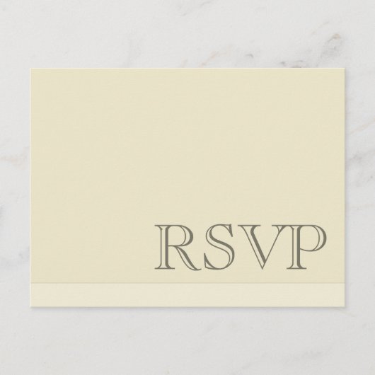 Minimale eenvoudige basis neutrale RSVP Uitnodiging Briefkaart (Voorkant)