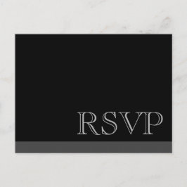 Minimale eenvoudige basis zwarte RSVP Uitnodiging Briefkaart