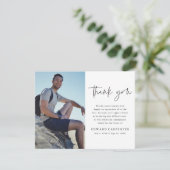 Minimale Eenvoudige begrafenisherdenkingsfoto Bedankkaart (Staand voorkant)