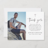 Minimale Eenvoudige begrafenisherdenkingsfoto Bedankkaart (Voorkant)