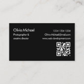 Minimale eenvoudige Black & White Grote Merknaam Visitekaartje (Achterkant)