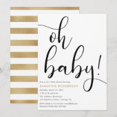 Minimale, eenvoudige bladreuzel zwart wit baby kaart (Voorkant / Achterkant)