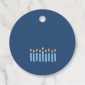 Minimale Eenvoudige Blauwe Gele Kaarsen Happy Chan Bedankjes Labels (Achterkant)