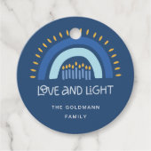 Minimale Eenvoudige Blauwe Gele Kaarsen Happy Chan Bedankjes Labels (Voorkant)