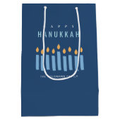 Minimale Eenvoudige Blauwe Gele Kaarsen Happy Chan Medium Cadeauzakje (Achterkant)