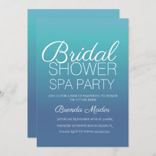 Minimale Eenvoudige Blauwe Ombre Spa Vrijgezellenf Kaart
