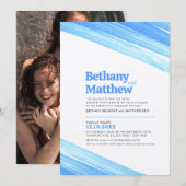 Minimale eenvoudige blauwe streekstrepen kaart (Voorkant / Achterkant)