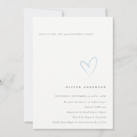 Minimale Eenvoudige Blauwe Warm Elke Leeftijd Uitn Bedankkaart (Voorkant)