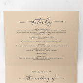 Minimale Eenvoudige Bleke Gele Bold Names Wedding Drieluik Uitnodiging (Binnenzijde eerst)