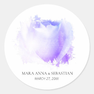 Minimale Eenvoudige Bloemenbruiloft Koppels Classi Ronde Sticker