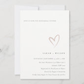 Minimale Eenvoudige Blush Heart Rehearsal Dinner U Bedankkaart (Voorkant)
