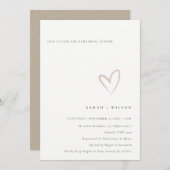 Minimale Eenvoudige Blush Heart Rehearsal Dinner U Bedankkaart (Voorkant / Achterkant)