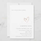 Minimale eenvoudige Blush Heart Vrijgezellenfeest  Bedankkaart (Voorkant)