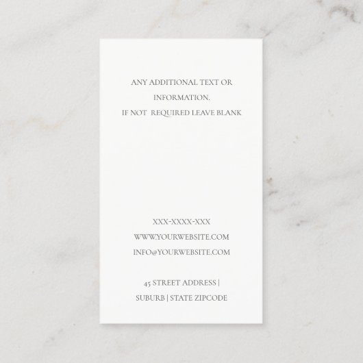 Minimale eenvoudige Blush Pink Monogram Initiaal Visitekaartje (Achterkant)