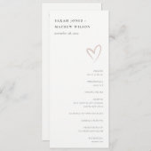 Minimale Eenvoudige Blush Roze Hart Bruiloft Progr Kaart (Voorkant / Achterkant)