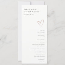 Minimale Eenvoudige Blush Roze Hart Bruiloft Progr