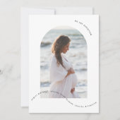 Minimale eenvoudige boogfoto collage baby zwangers aankondiging (Voorkant)