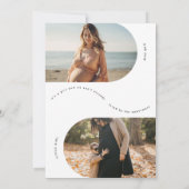 Minimale eenvoudige boogfoto collage baby zwangers aankondiging (Achterkant)