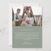 Minimale eenvoudige bruiloft dank u 2 afbeeldingen bedankkaart (Achterkant)