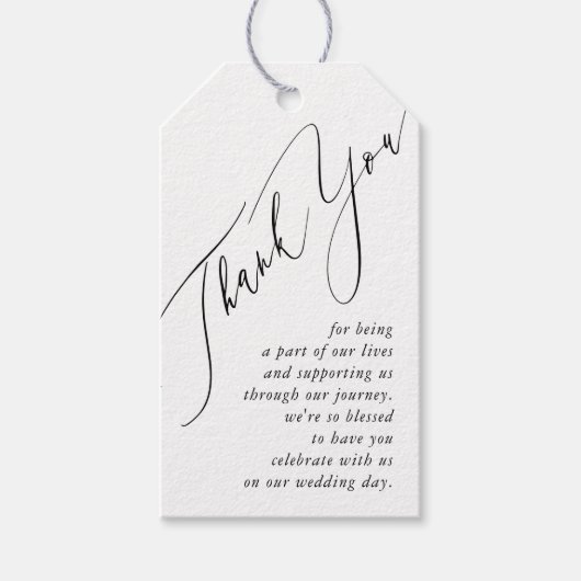 Minimale eenvoudige bruiloft dank u cadeau Labels Cadeaulabel (Voorkant)