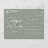 Minimale eenvoudige bruiloft dank u foto briefkaart (Achterkant)