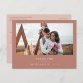 Minimale eenvoudige bruiloft dank u foto briefkaart (Voorkant / Achterkant)
