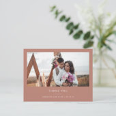 Minimale eenvoudige bruiloft dank u foto briefkaart (Staand voorkant)