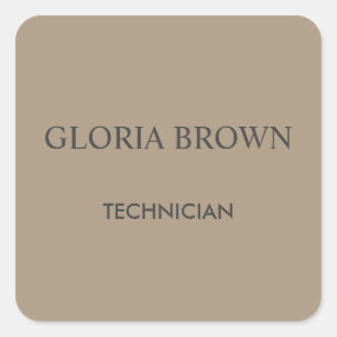 Minimale, eenvoudige bruine onderneming vierkante sticker