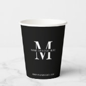 Minimale Eenvoudige Business Logo Custom Company E Papieren Bekers (Achterkant)