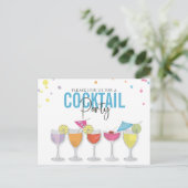 Minimale eenvoudige cocktail Party Moderne uitnodi Briefkaart (Staand voorkant)