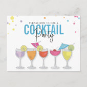 Minimale eenvoudige cocktail Party Moderne uitnodi Briefkaart (Voorkant)